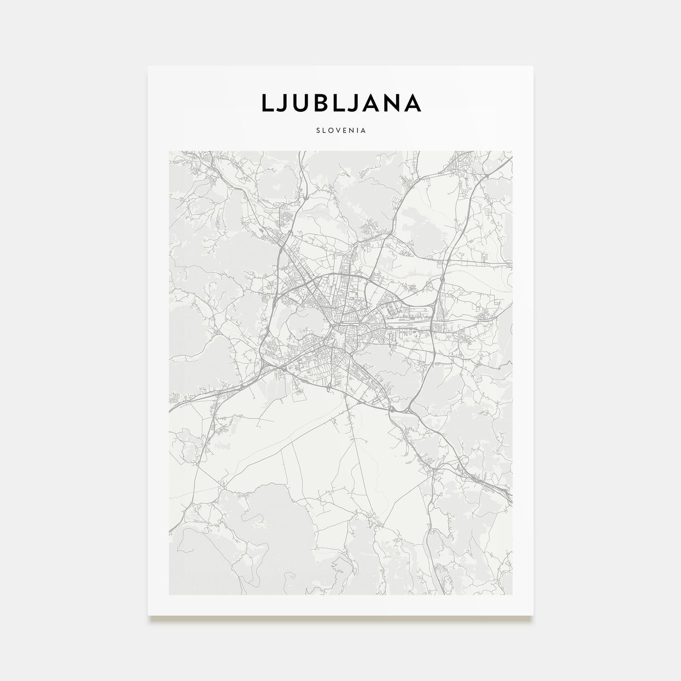 Ljubljana Map Portrait Poster