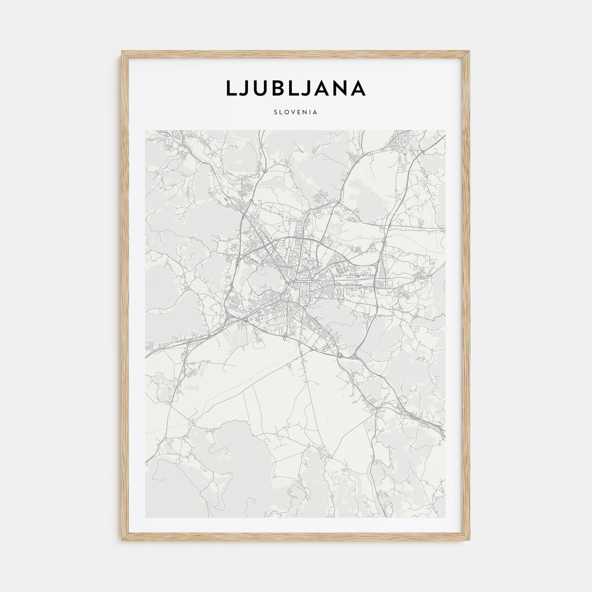 Ljubljana Map Portrait Poster