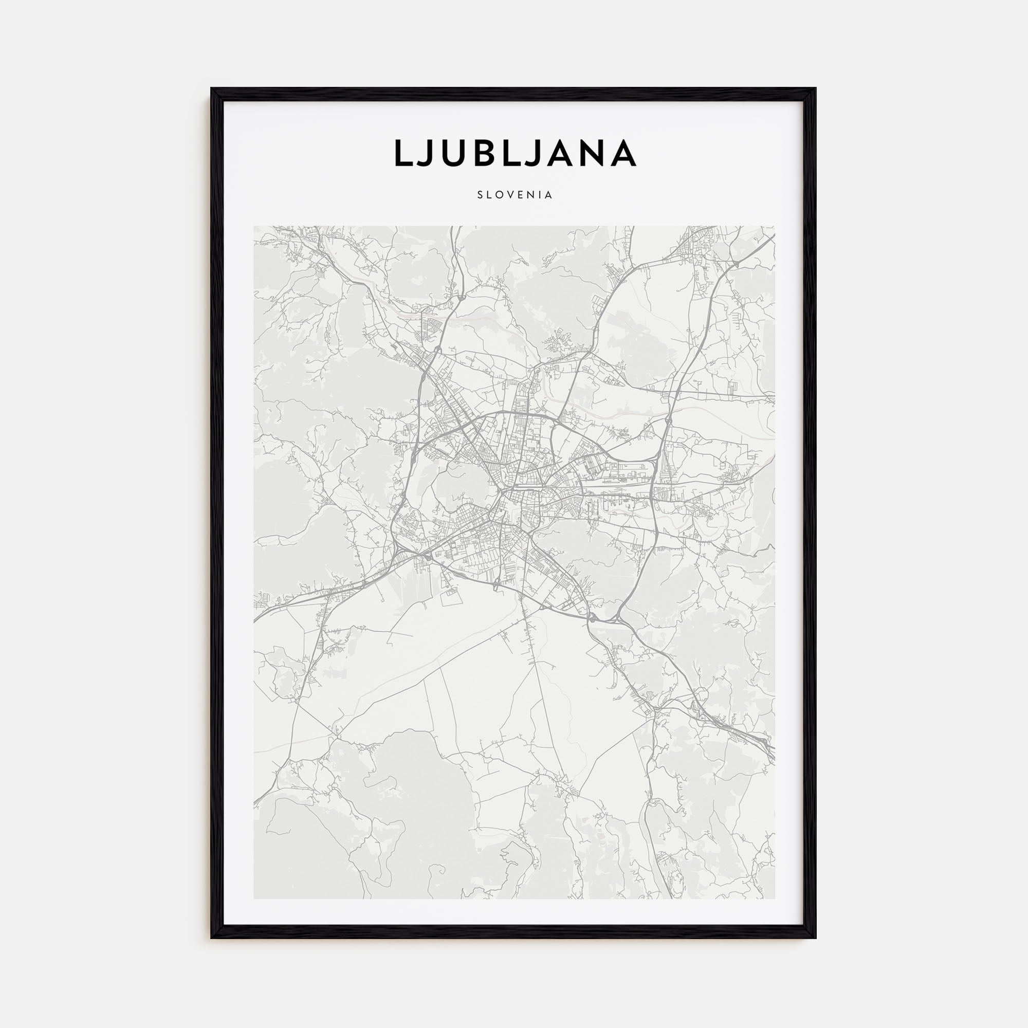 Ljubljana Map Portrait Poster