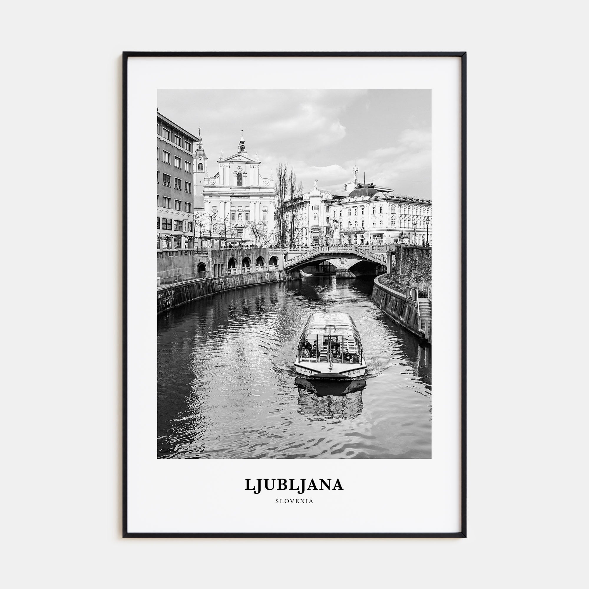 Ljubljana Portrait B&W Poster