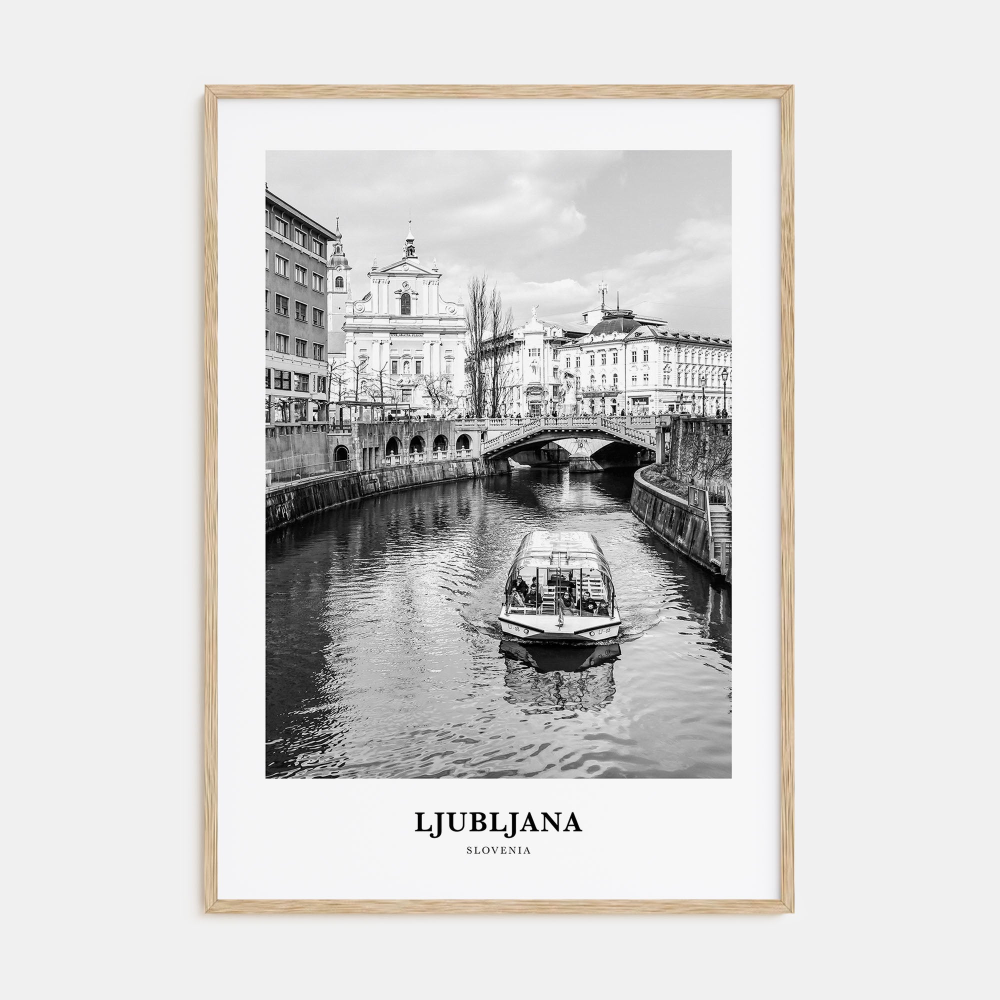 Ljubljana Portrait B&W Poster