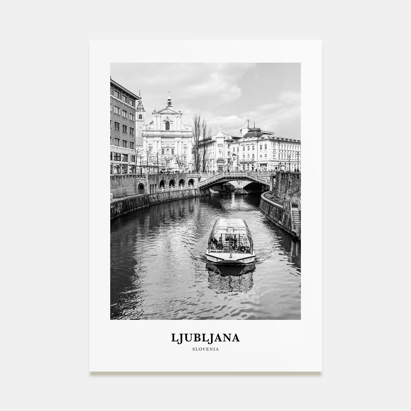 Ljubljana Portrait B&W Poster