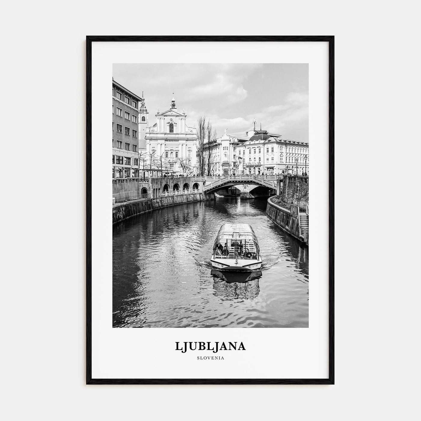 Ljubljana Portrait B&W Poster