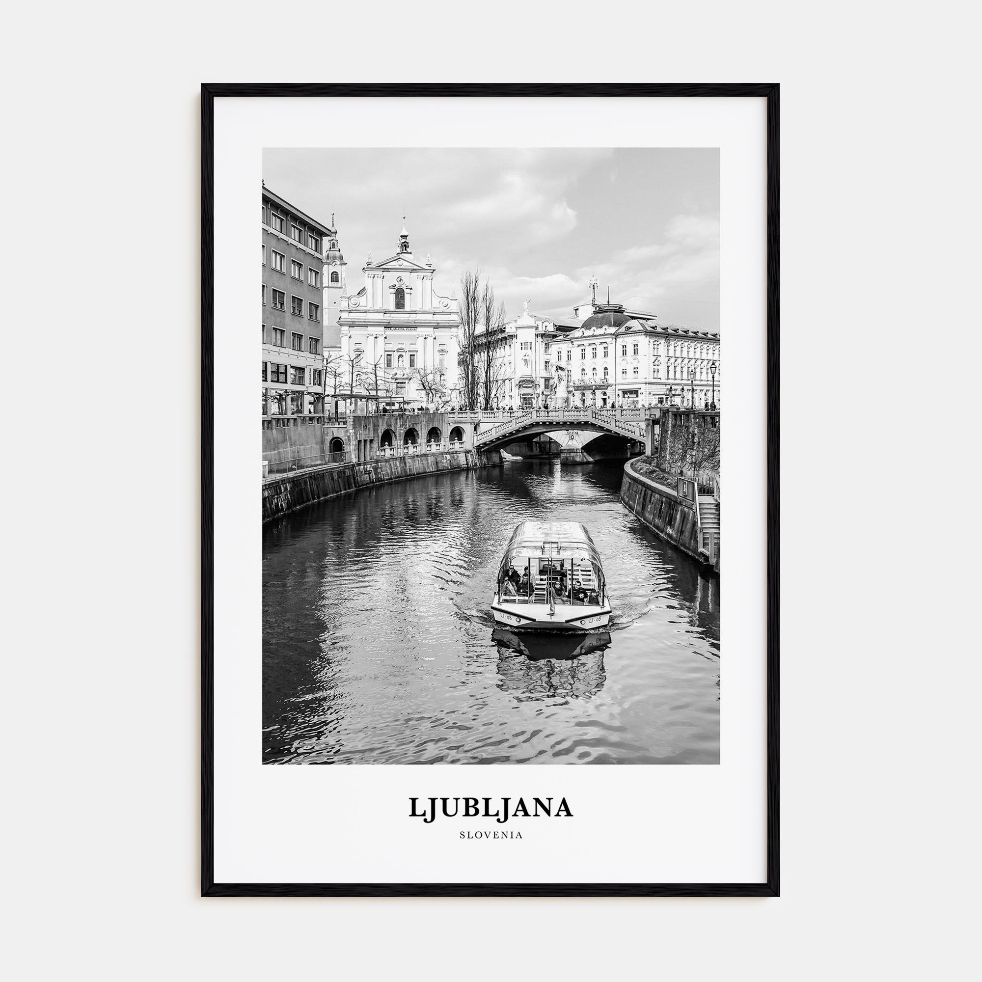 Ljubljana Portrait B&W Poster