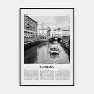 Ljubljana Travel B&W Poster