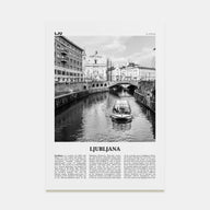 Ljubljana Travel B&W Poster