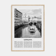 Ljubljana Travel B&W Poster