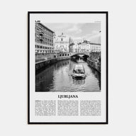 Ljubljana Travel B&W Poster