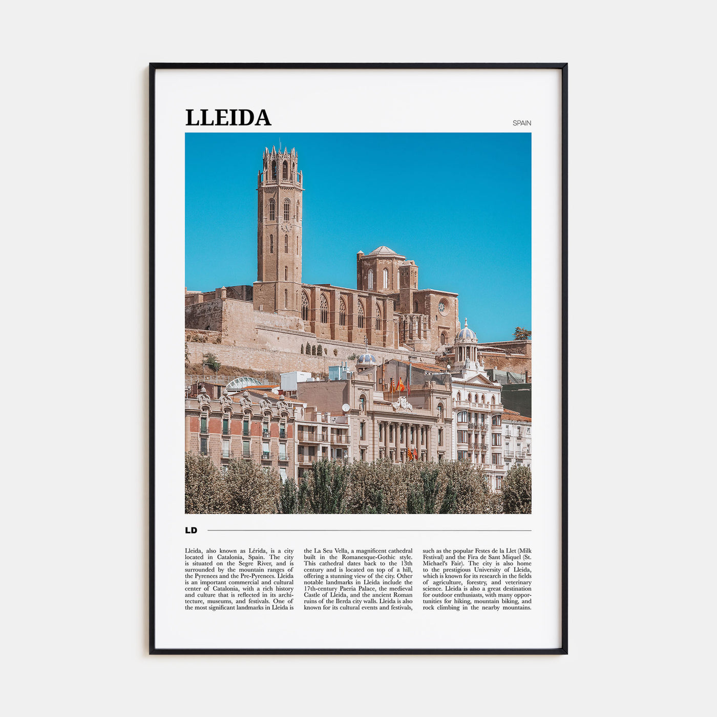 Lleida Travel Color Poster