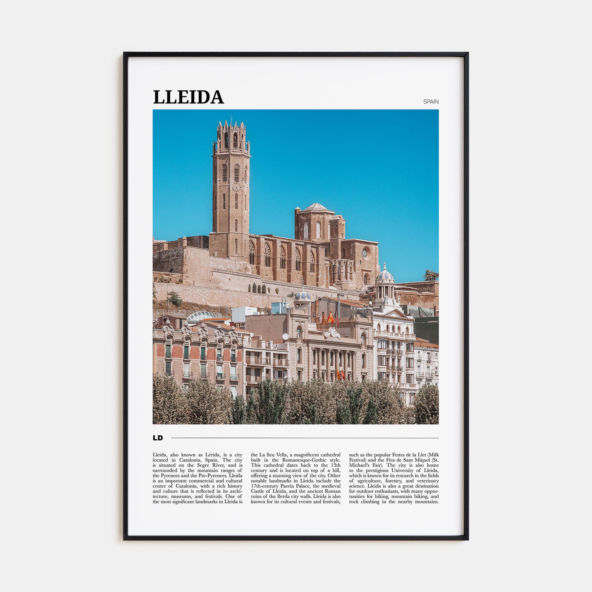 Lleida Travel Color Poster