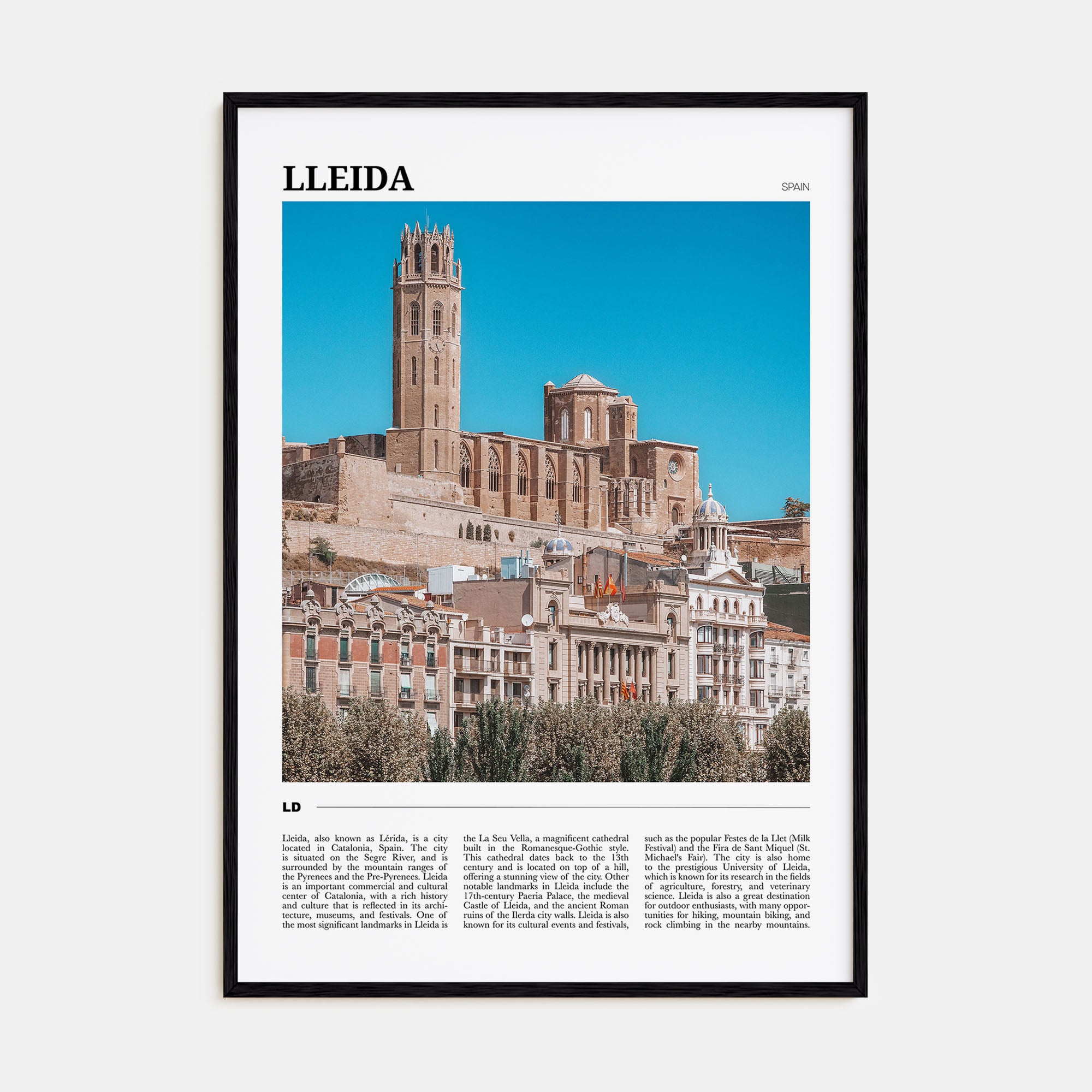 Lleida Travel Color Poster