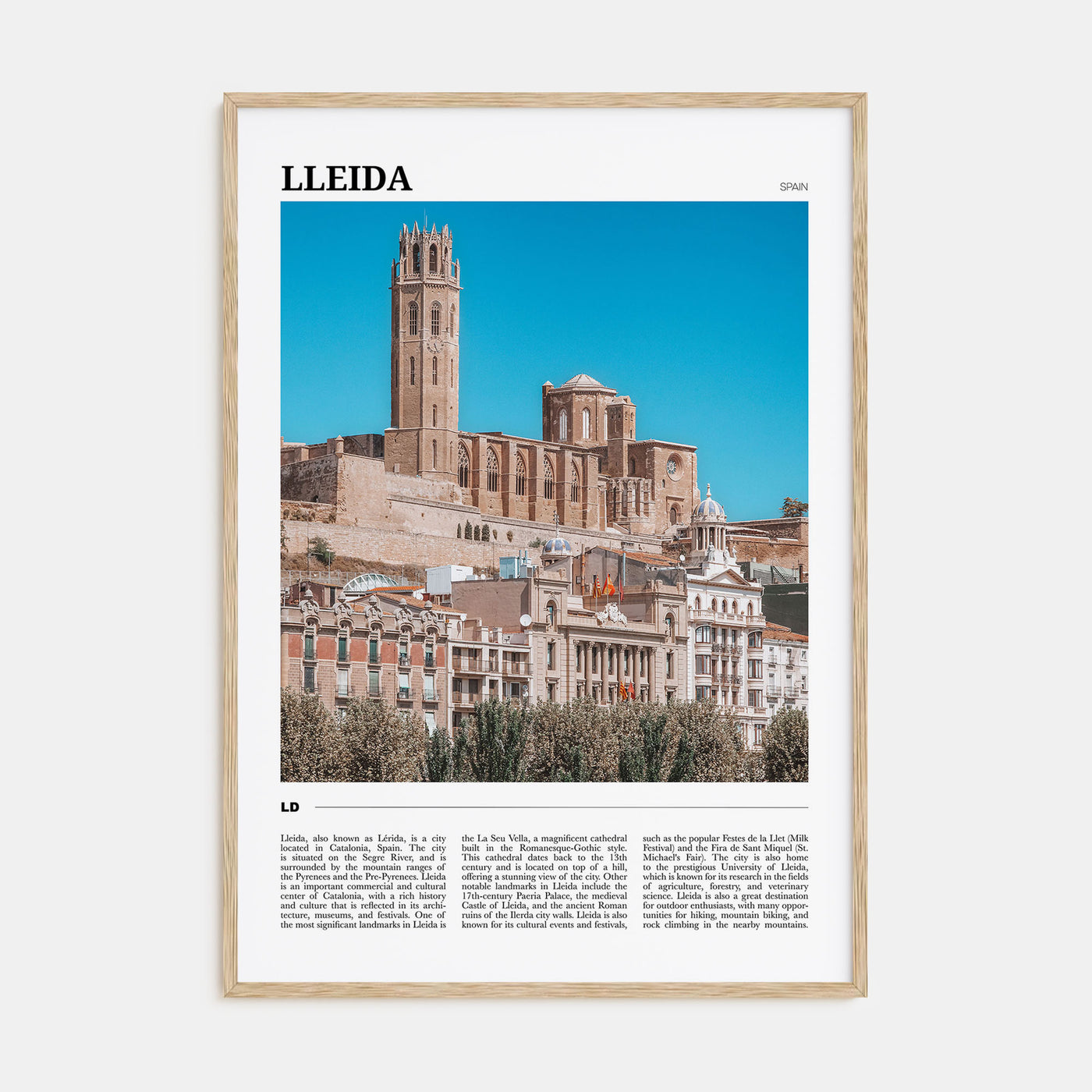 Lleida Travel Color Poster