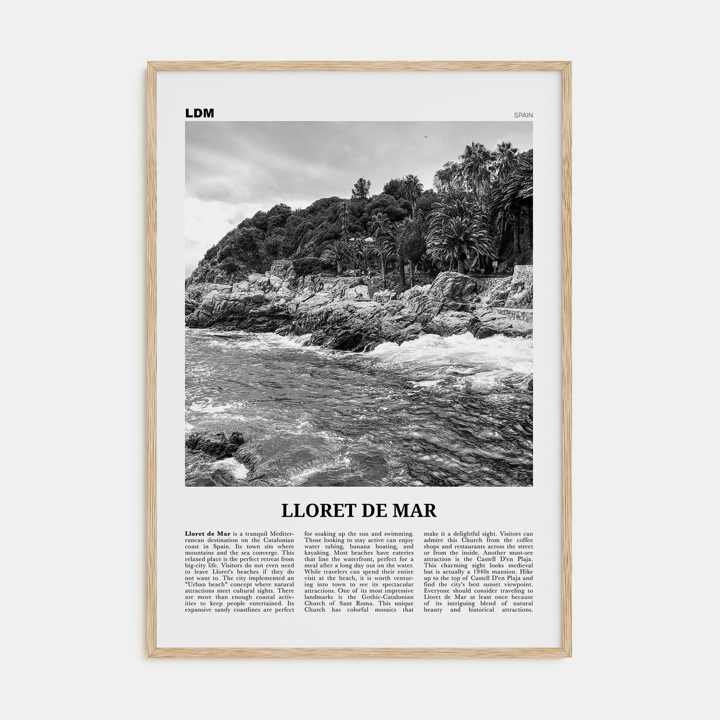 Lloret de Mar Travel B&W No 1 Poster