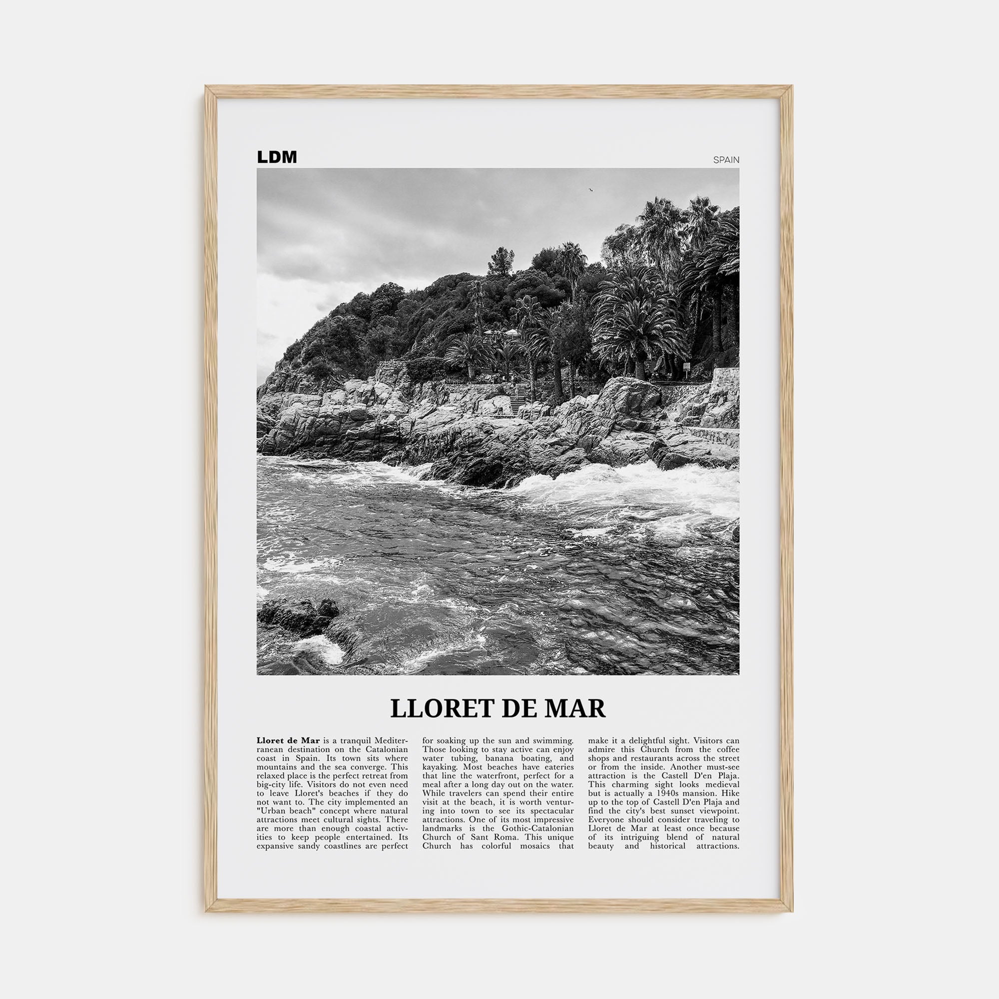 Lloret de Mar Travel B&W No 1 Poster