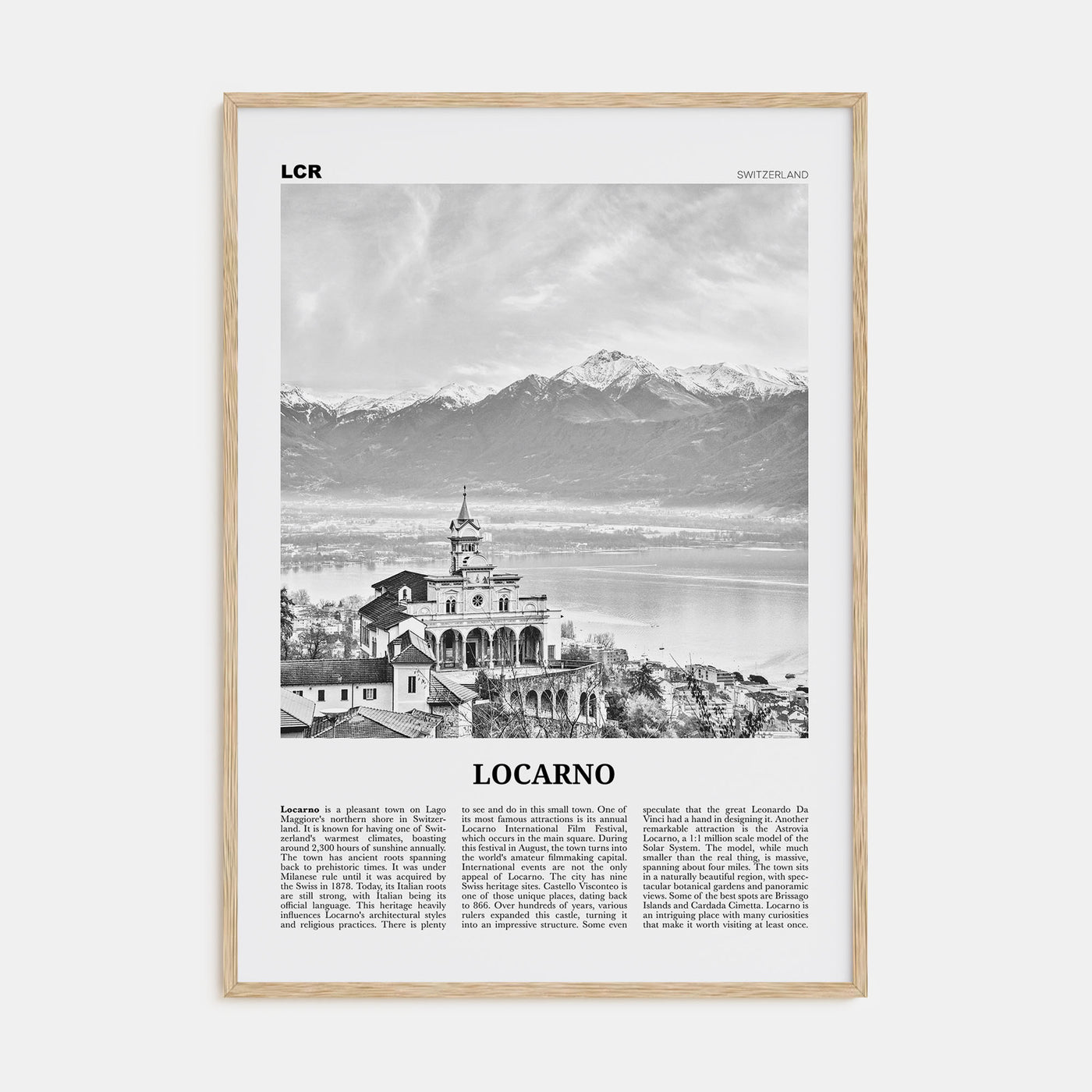 Locarno Travel B&W Poster