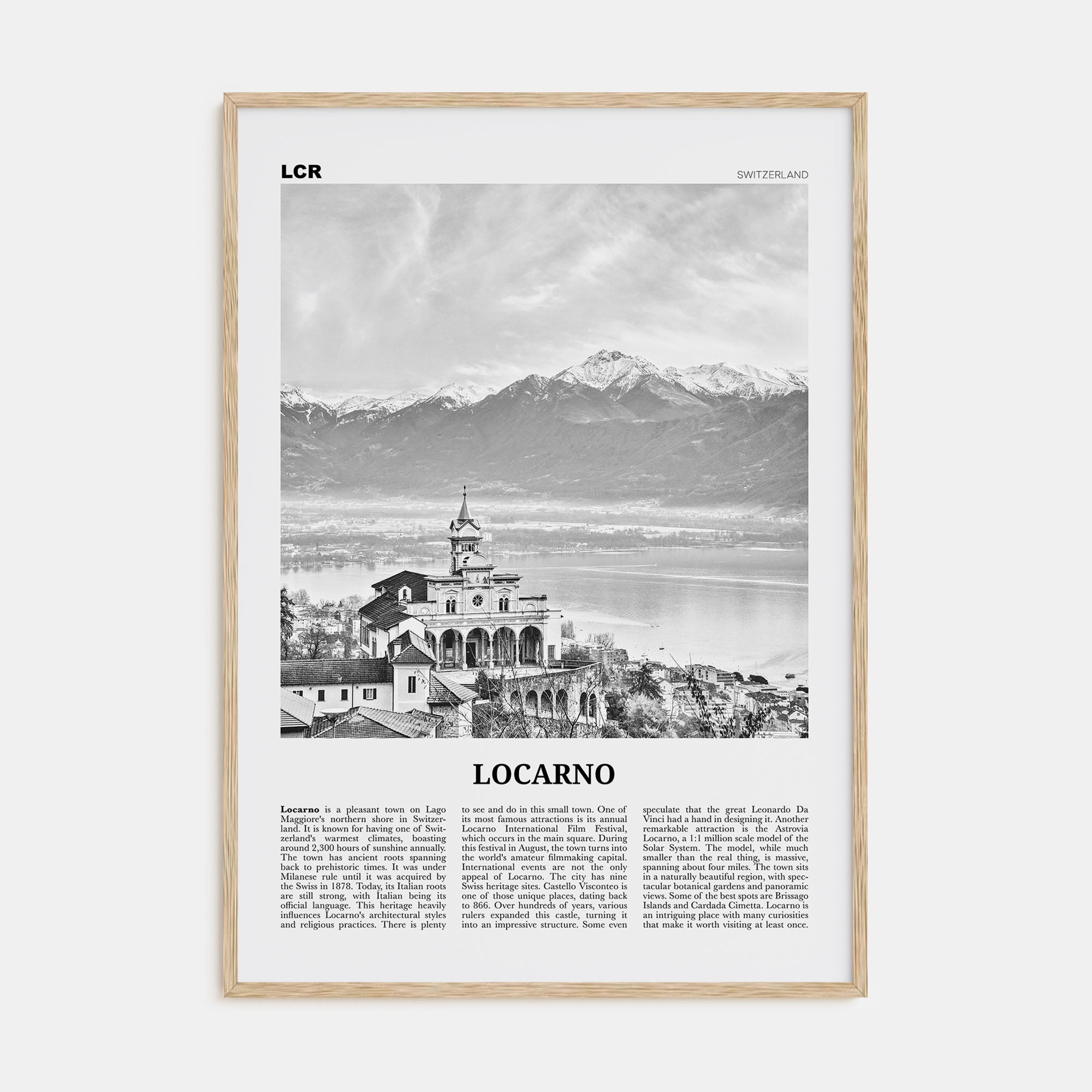 Locarno Travel B&W Poster