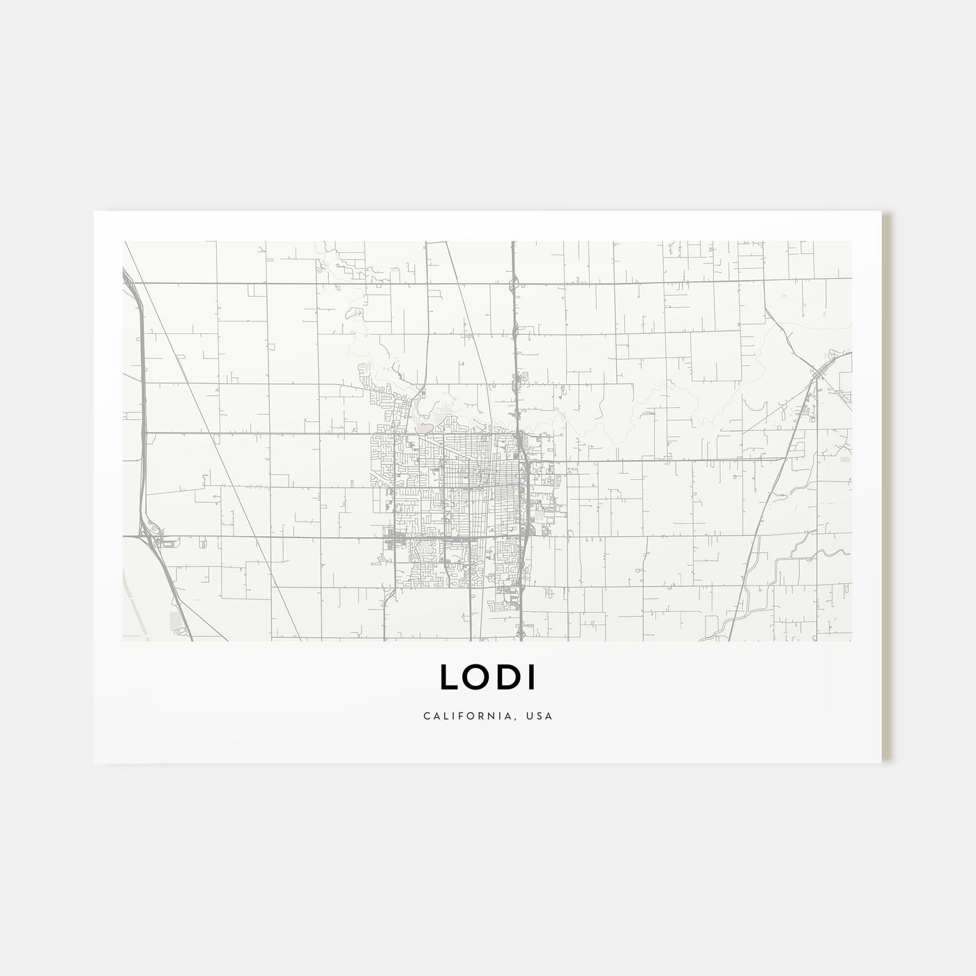 Lodi Map Landscape Poster