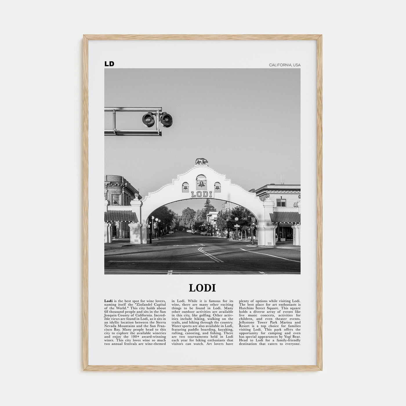 Lodi Travel B&W Poster