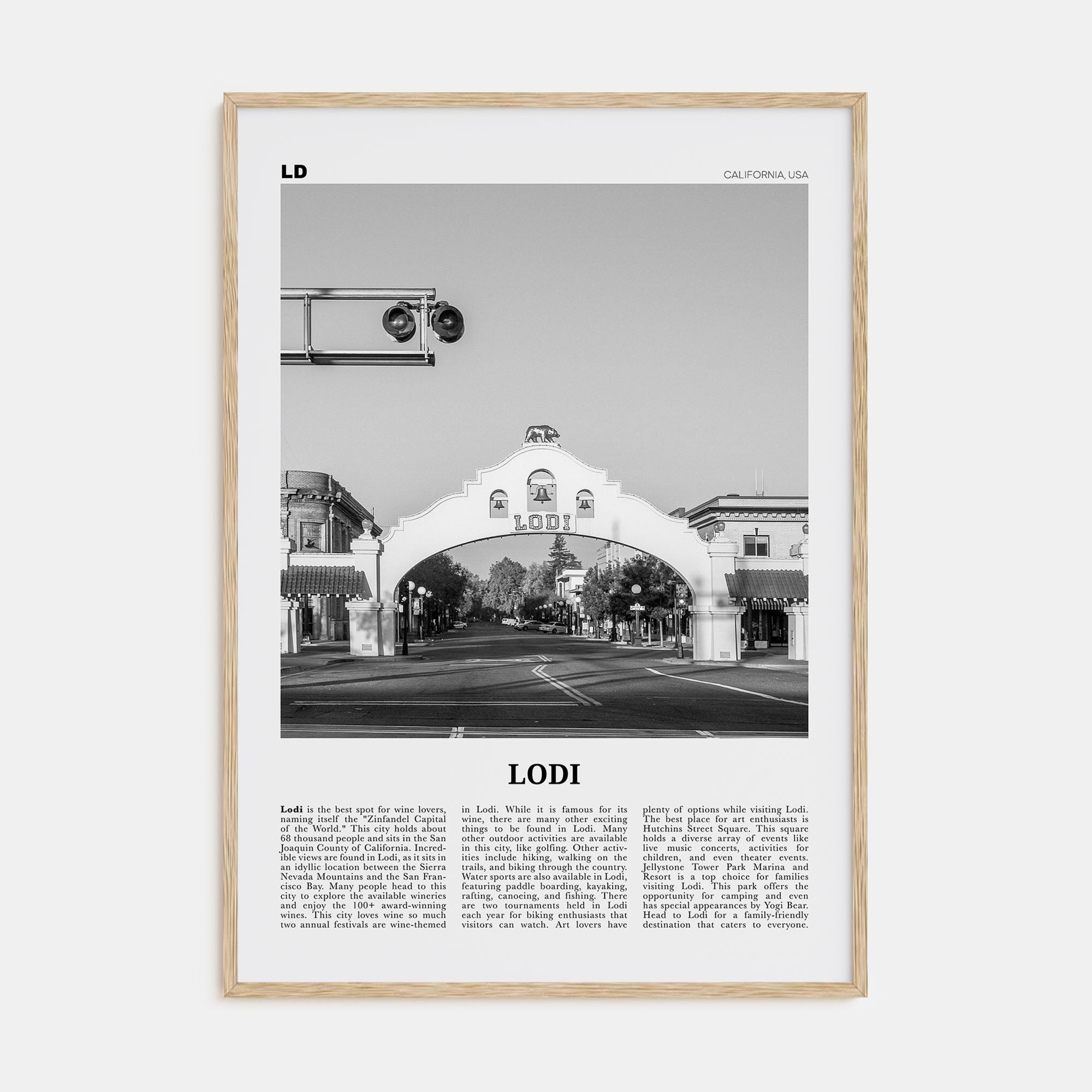 Lodi Travel B&W Poster