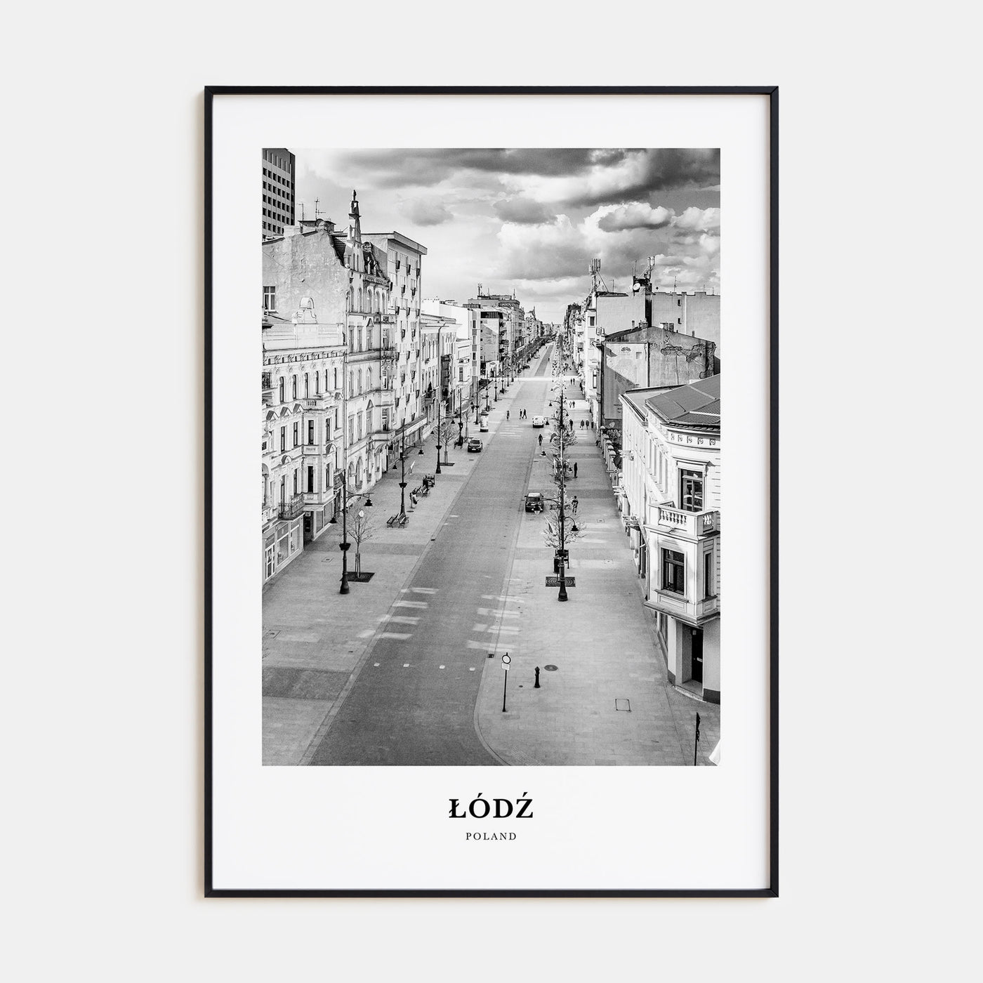 Łódź Portrait B&W Poster