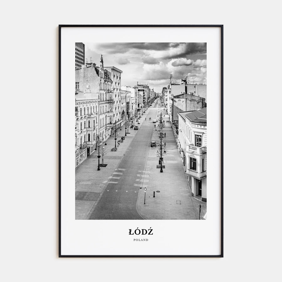 Łódź Portrait B&W Poster