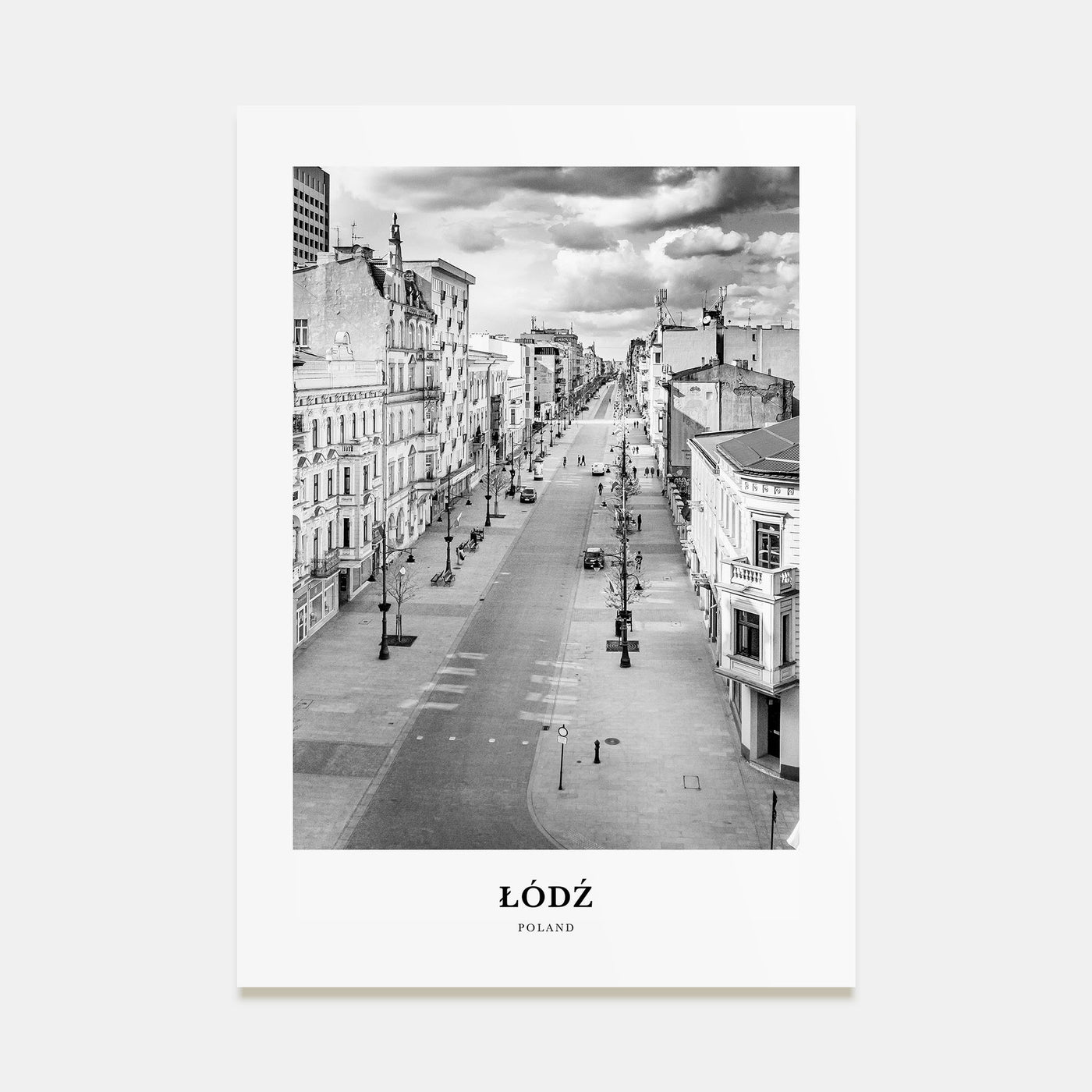 Łódź Portrait B&W Poster