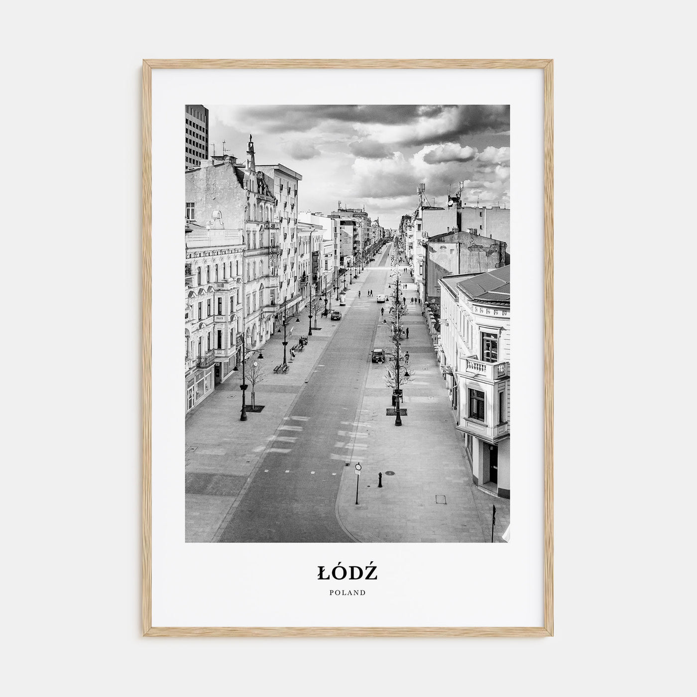 Łódź Portrait B&W Poster