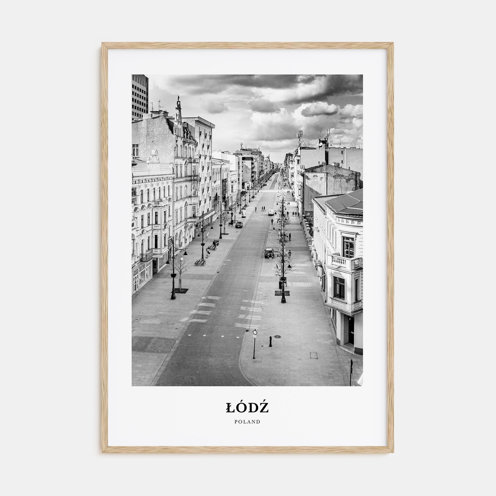 Łódź Portrait B&W Poster