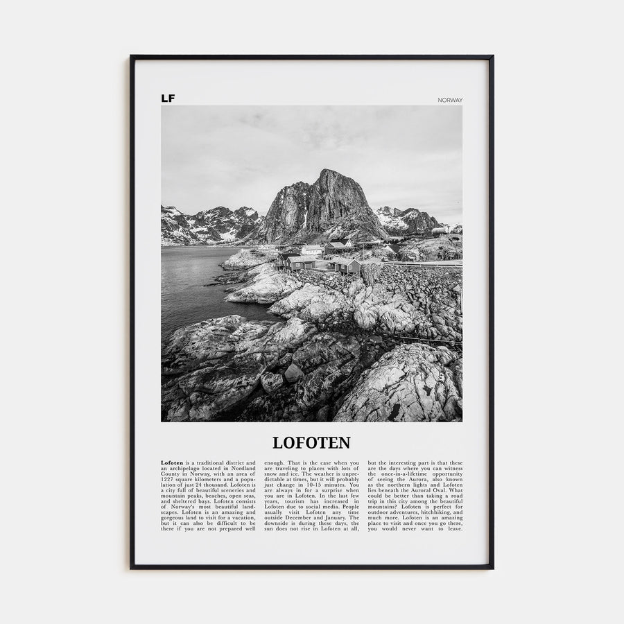 Lofoten Travel B&W Poster