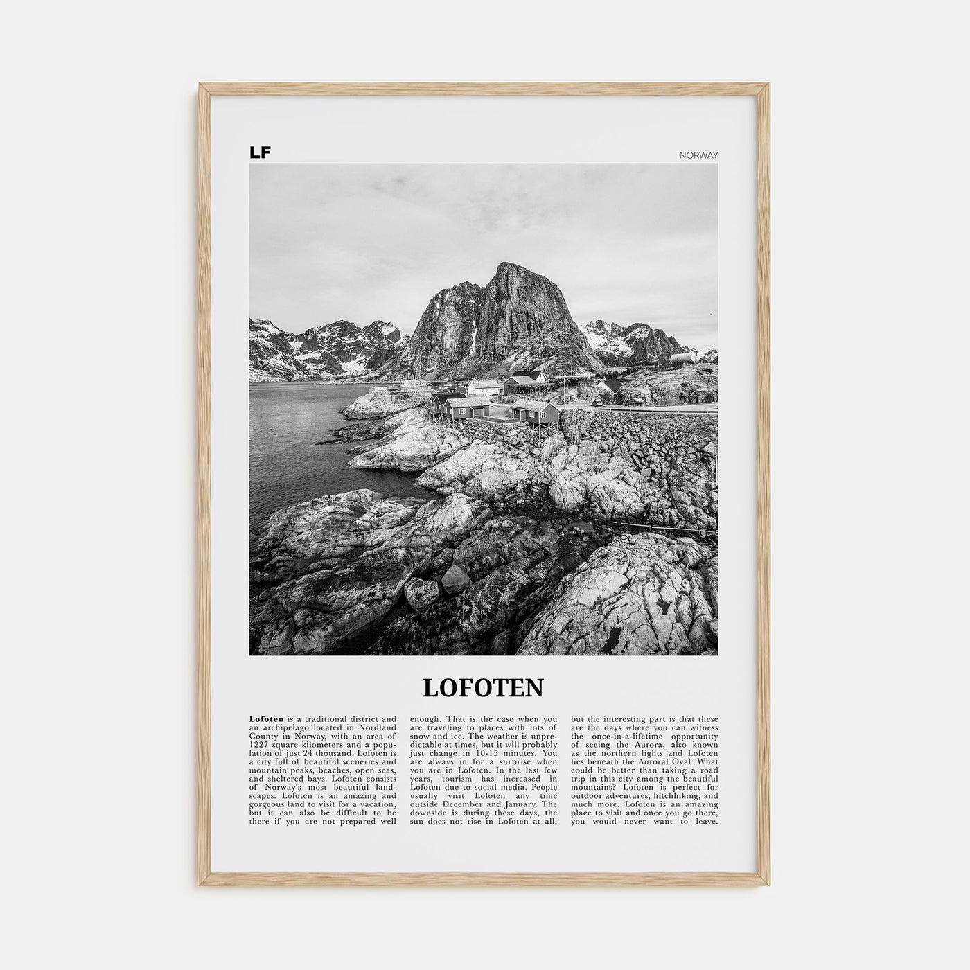 Lofoten Travel B&W Poster
