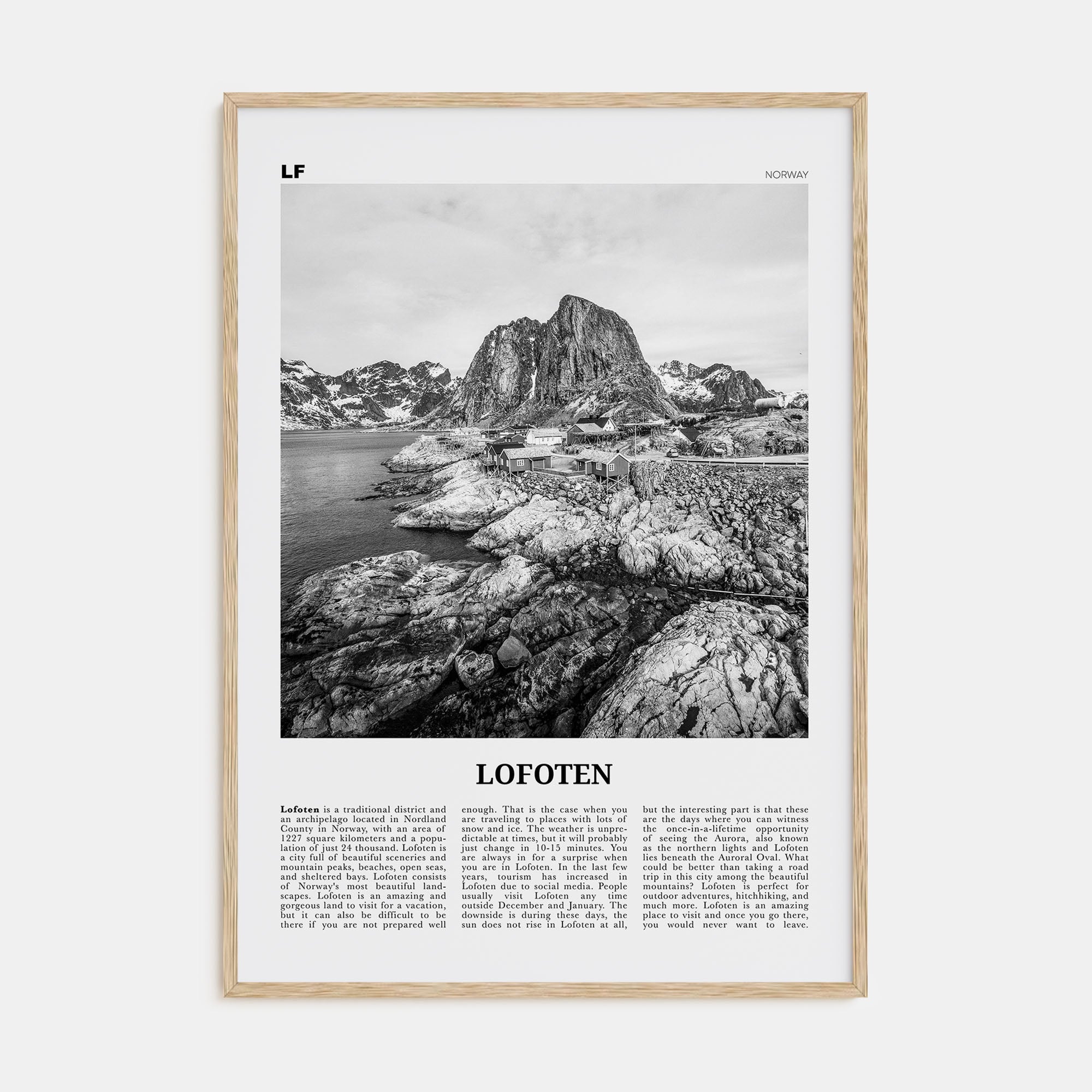 Lofoten Travel B&W Poster