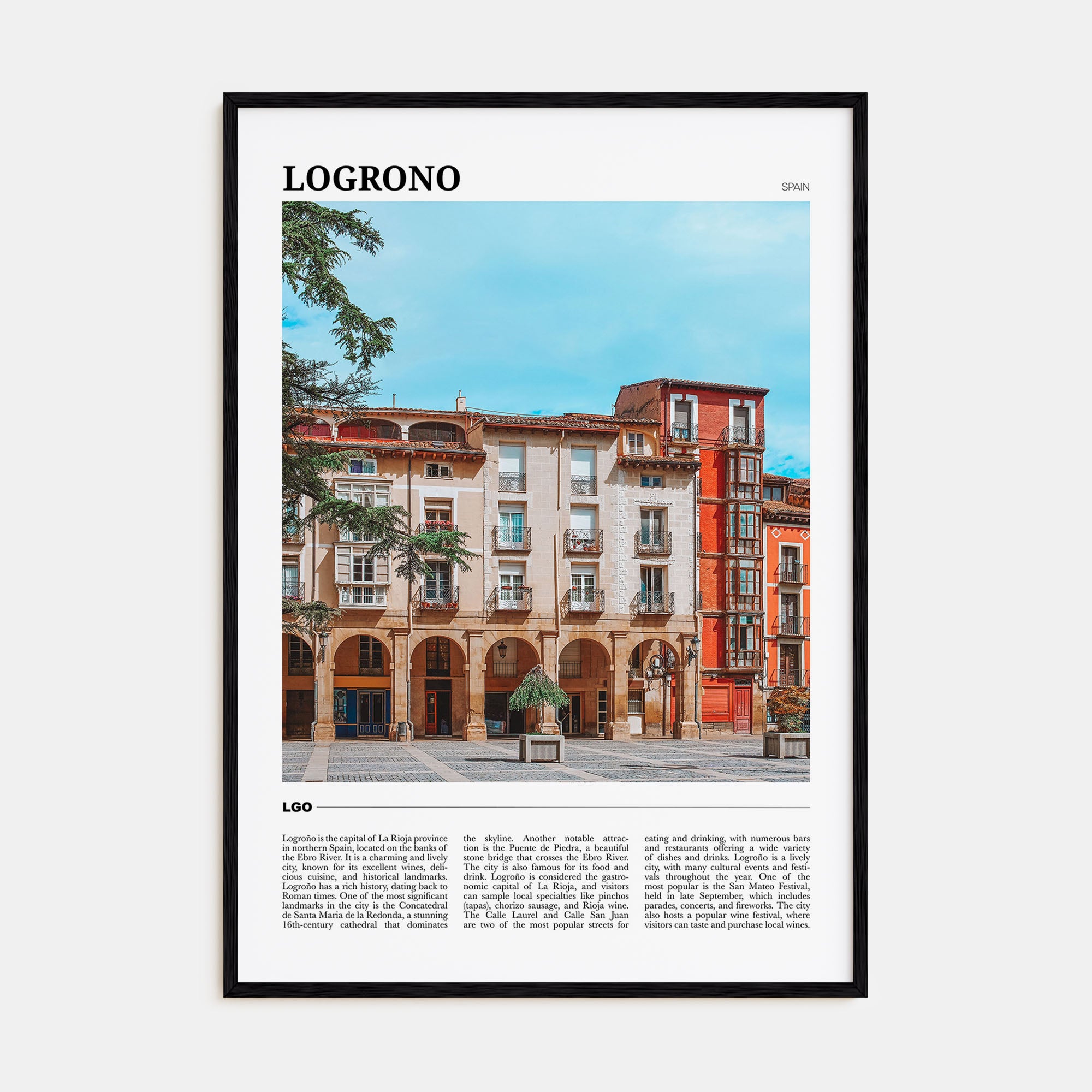 Logroño Travel Color Poster