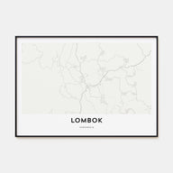 Lombok Map Landscape Poster