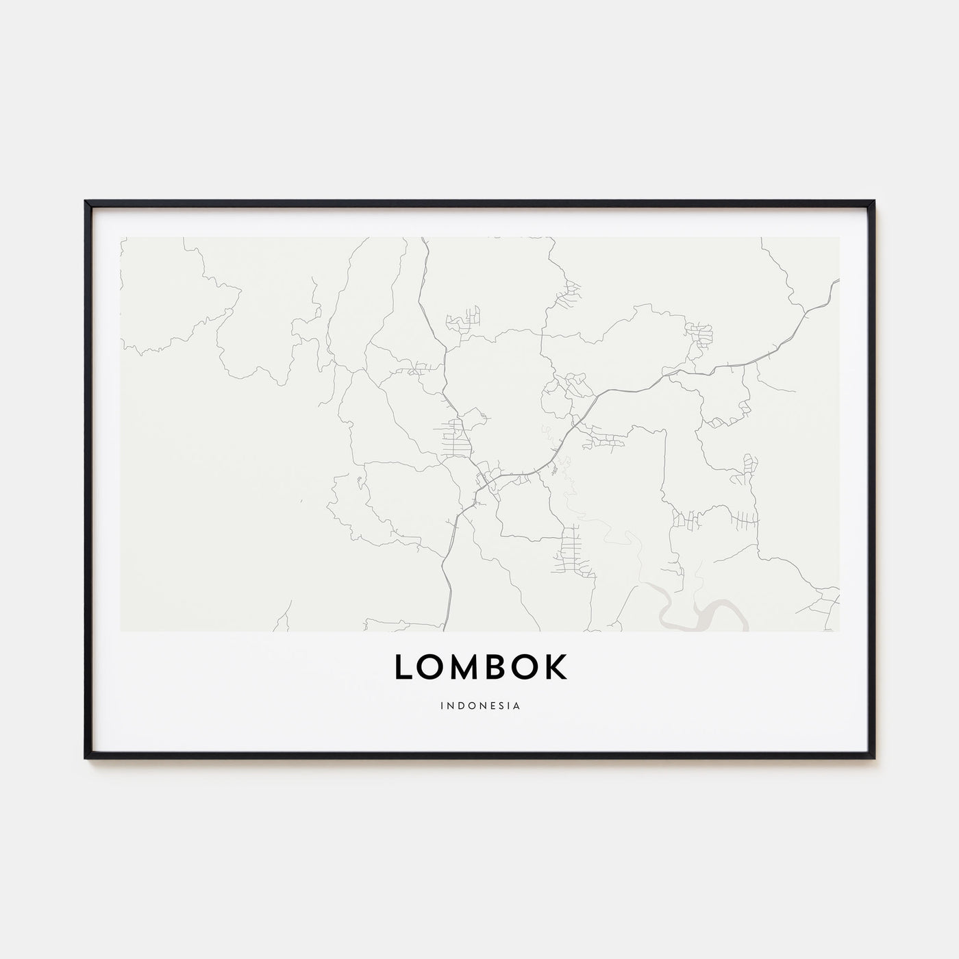 Lombok Map Landscape Poster