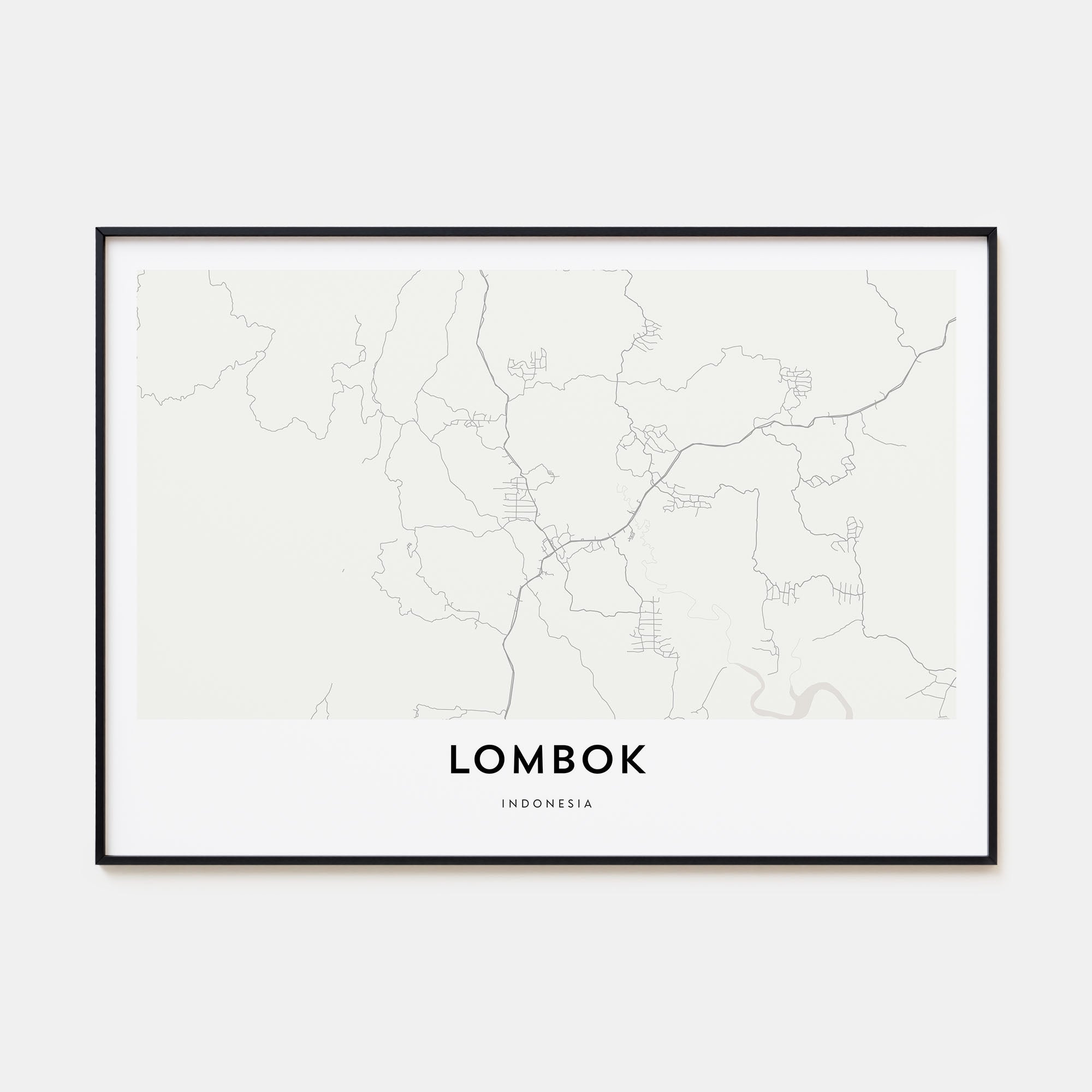 Lombok Map Landscape Poster