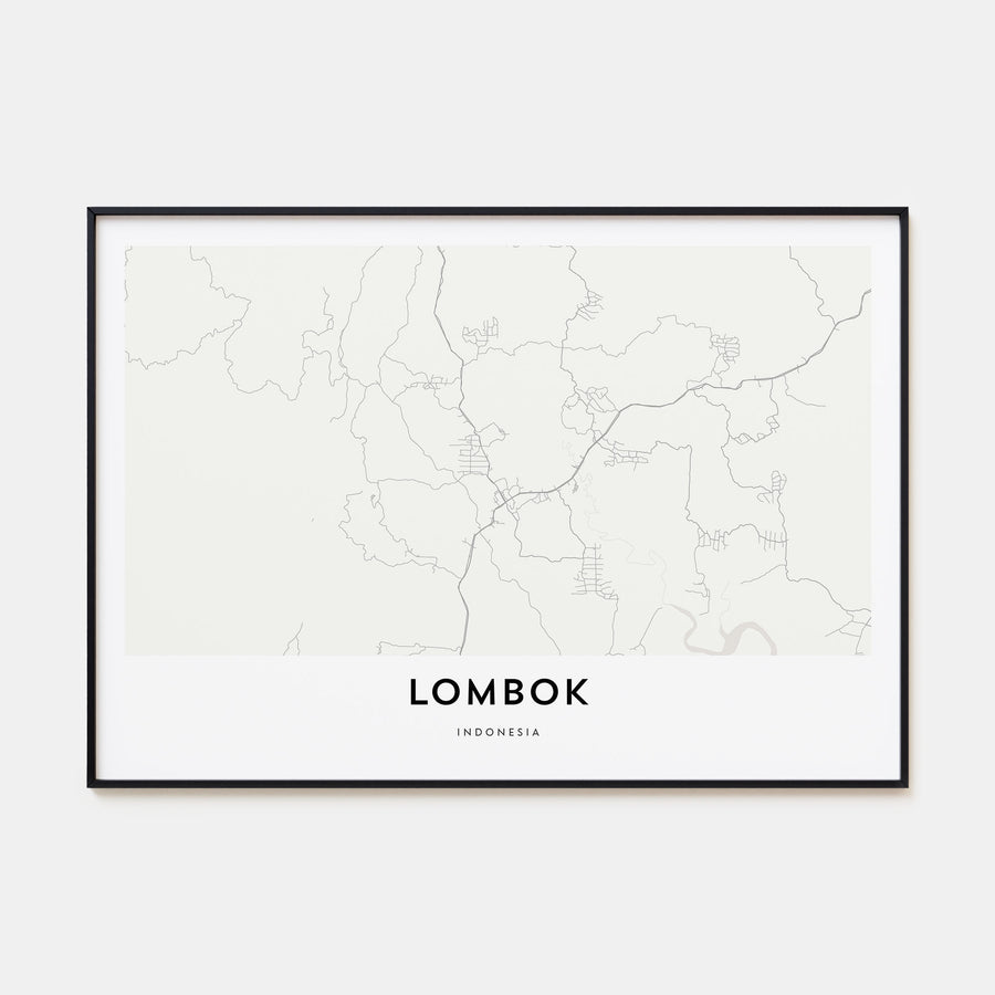 Lombok Map Landscape Poster