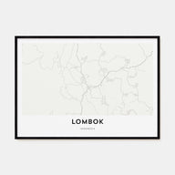 Lombok Map Landscape Poster