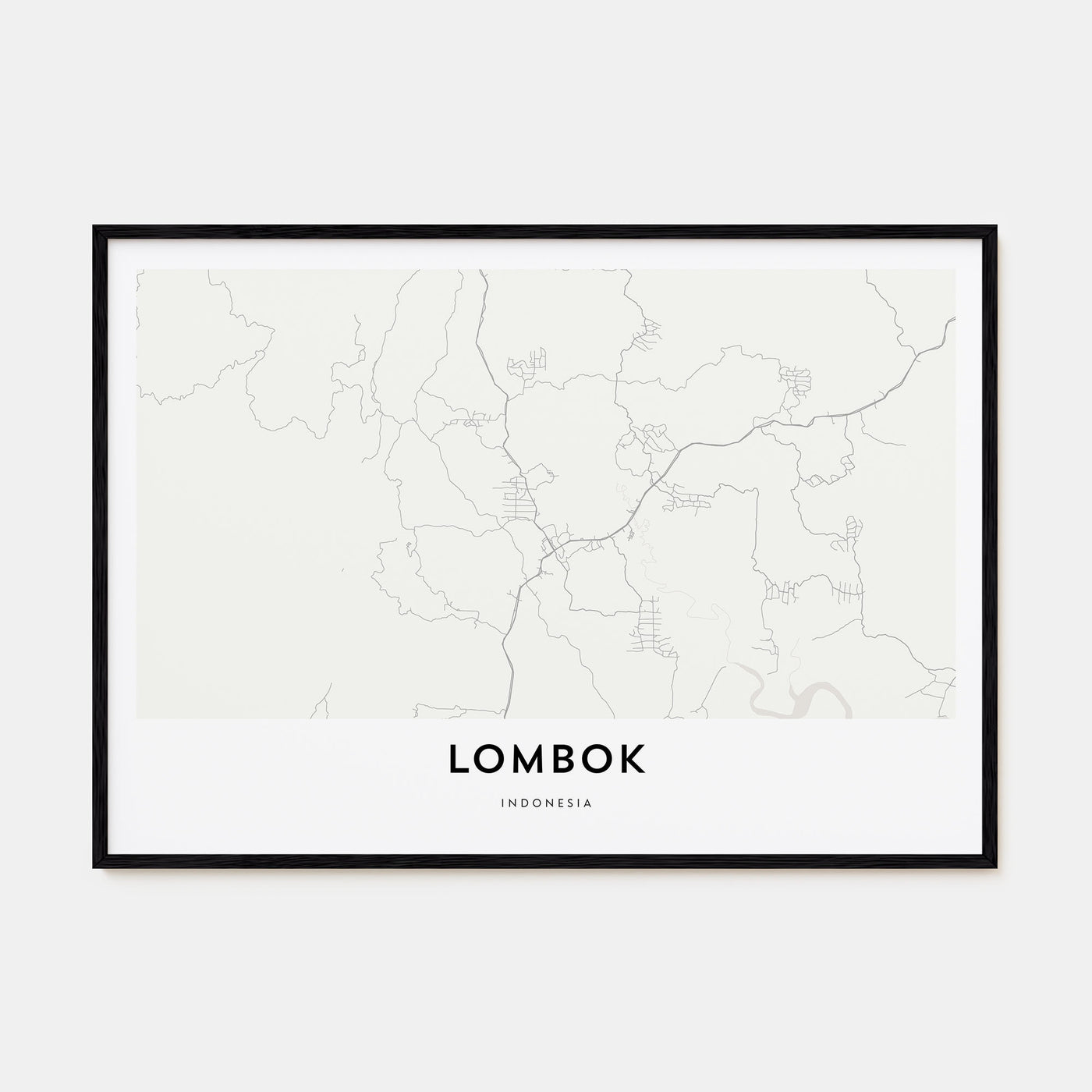 Lombok Map Landscape Poster