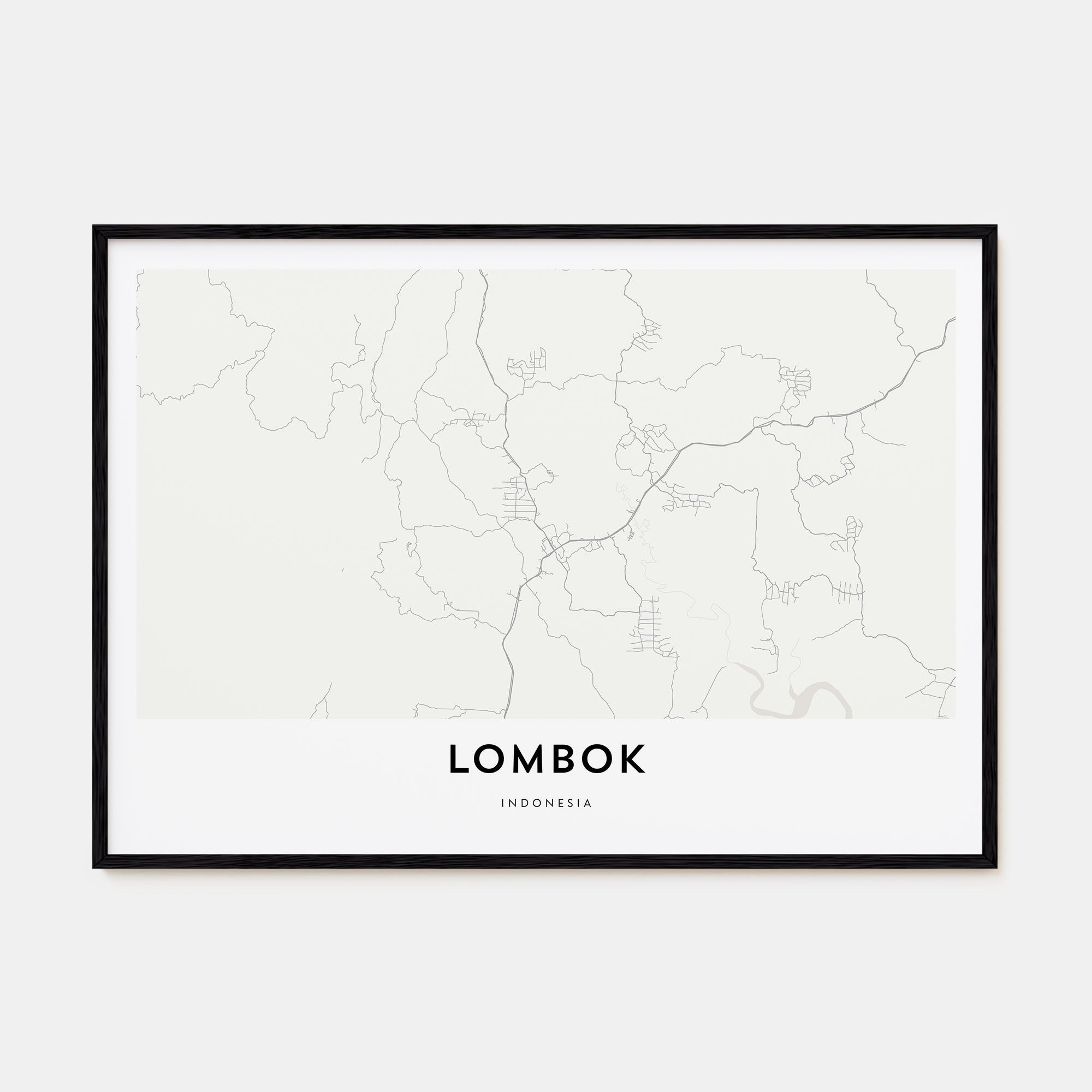 Lombok Map Landscape Poster