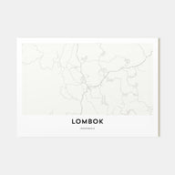 Lombok Map Landscape Poster