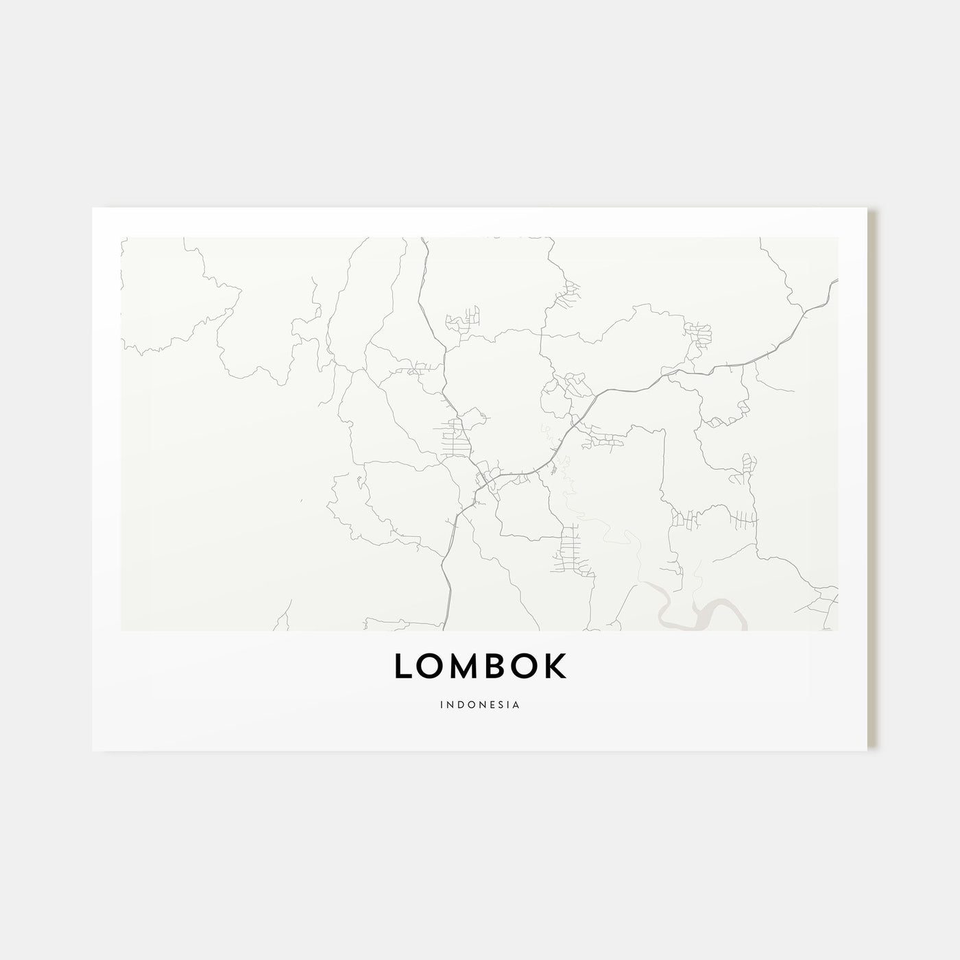 Lombok Map Landscape Poster