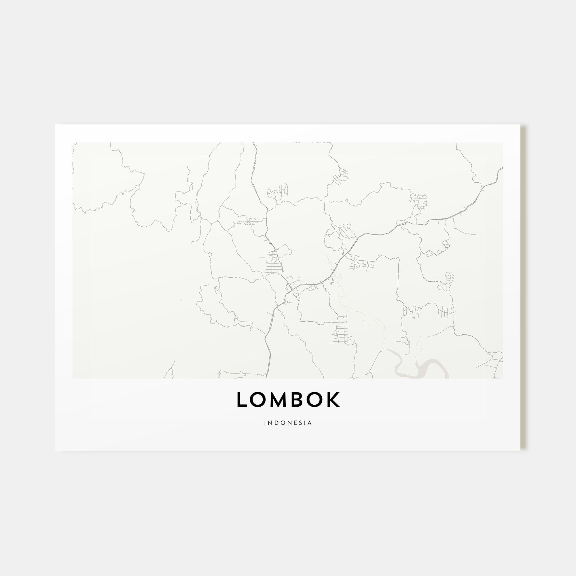 Lombok Map Landscape Poster