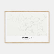 Lombok Map Landscape Poster