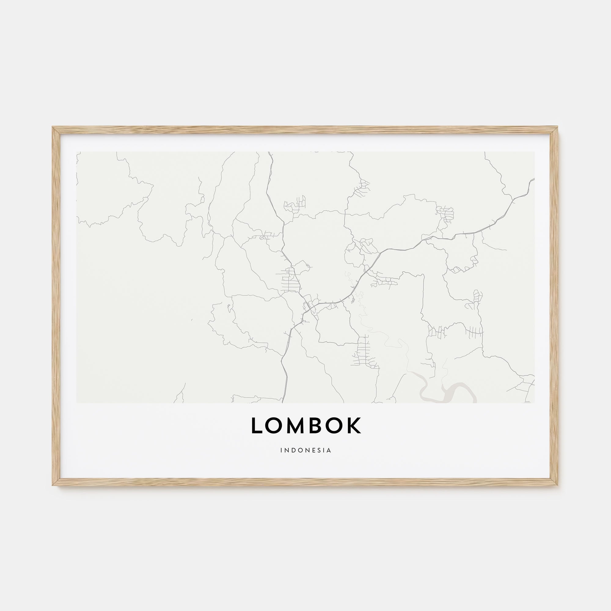 Lombok Map Landscape Poster