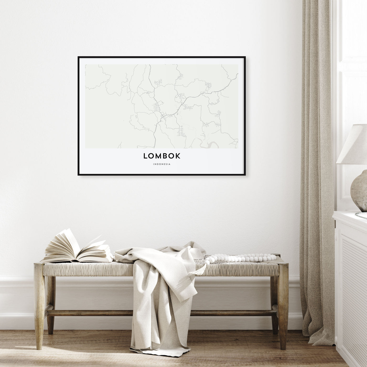 Lombok Map Landscape Poster