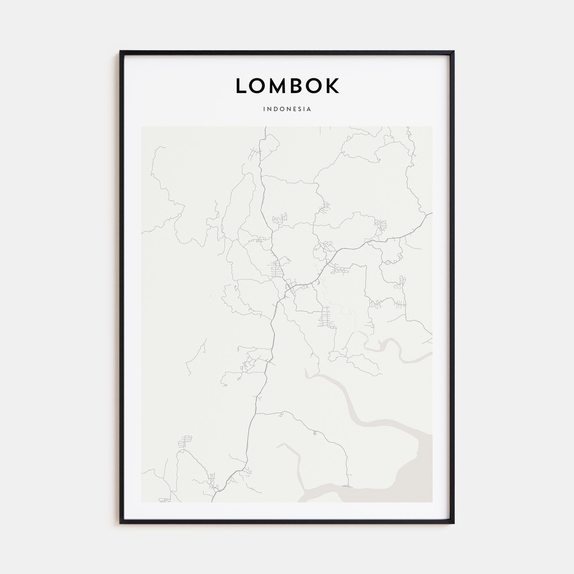 Lombok Map Portrait Poster