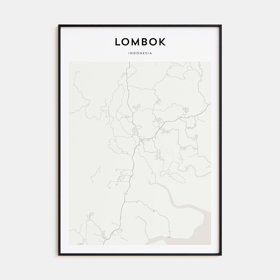 Lombok Map Portrait Poster