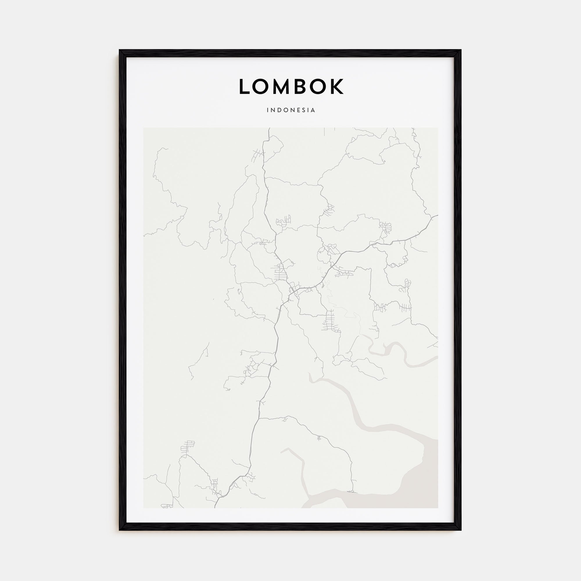 Lombok Map Portrait Poster