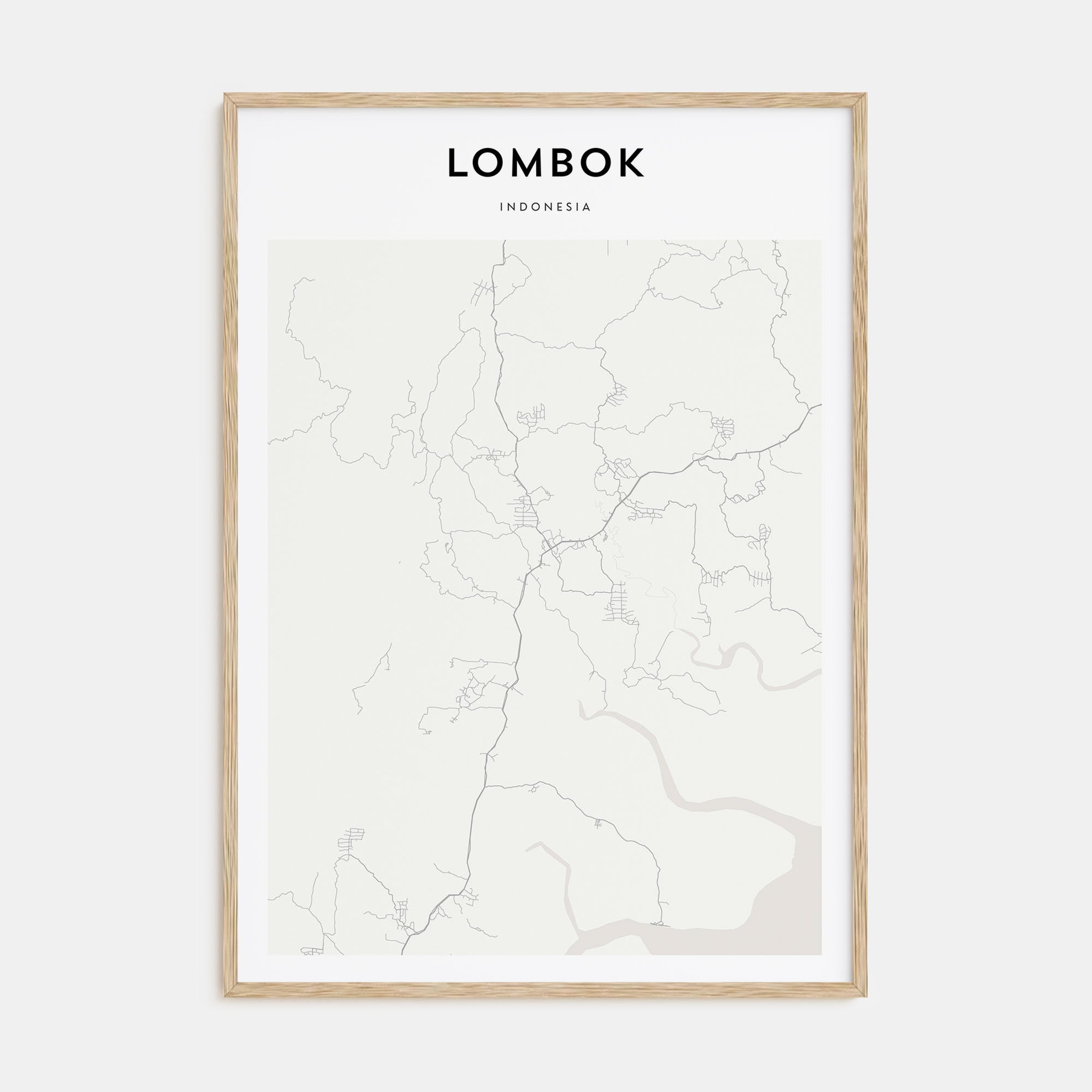 Lombok Map Portrait Poster