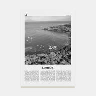 Lombok Travel B&W Poster